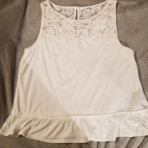 Hollister white lace top